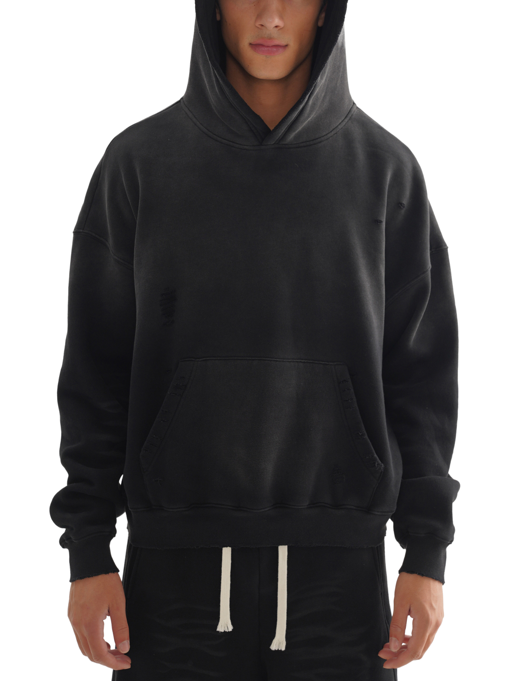 Frayed Sunfade Boxy Hoodie – Vintage Streetwear | Tapstitch-3